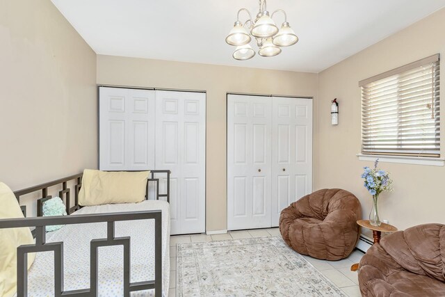 10 Northwood Ct, Dix Hills, NY 11746 - living area with light tile patterned flooring and a chandelier