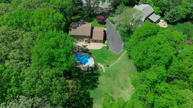 10 Northwood Ct, Dix Hills, NY 11746 - view from above of property featuring a pool area