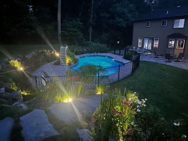 10 Northwood Ct, Dix Hills, NY 11746 - view of swimming pool featuring a yard and a patio