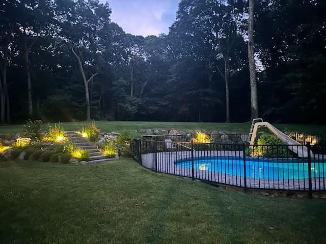 10 Northwood Ct, Dix Hills, NY 11746 - view of swimming pool with a water slide