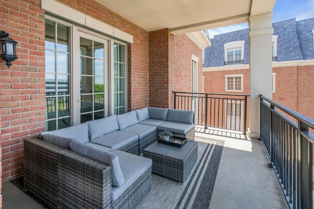 balcony with an outdoor hangout area