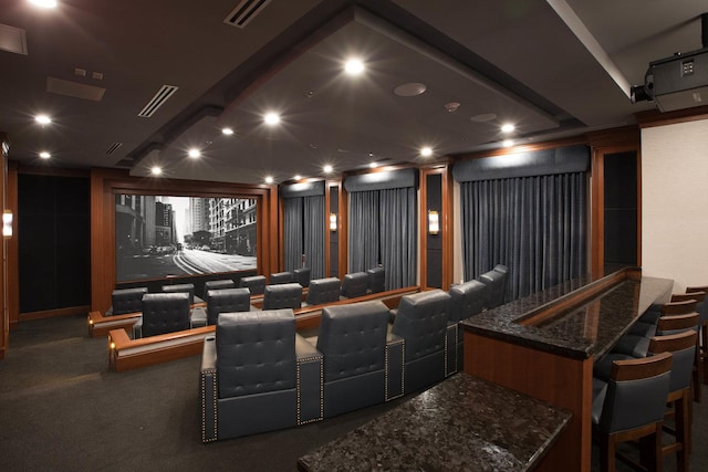 view of carpeted cinema