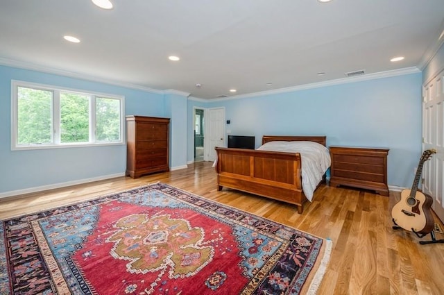 12 Glenn Pl, Hastings-On-Hudson, NY 10706 - bedroom with wood finished floors, ornamental molding, baseboards, and recessed lighting