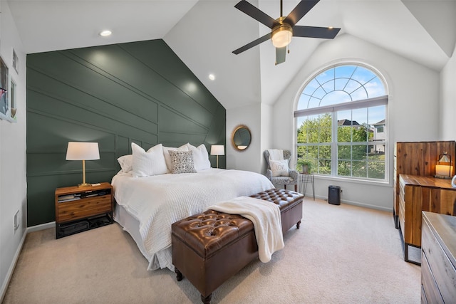 40 Peter Turner Rd, Monroe, NY 10950 - bedroom with light carpet, multiple windows, vaulted ceiling, baseboards, and recessed lighting