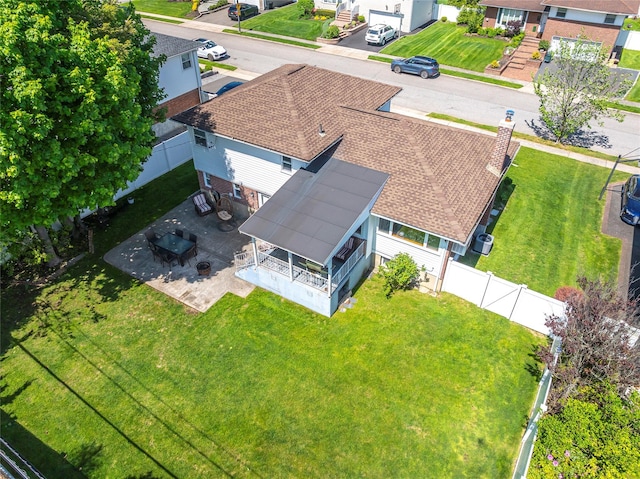 aerial view of residential area