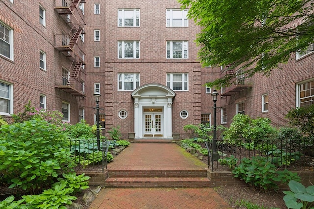 117-01 Park Ln S Unit C 1F, Kew Gardens, NY 11418 - property entrance with french doors and brick siding