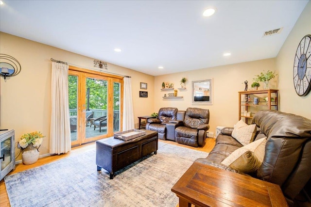 7 Cambridge Cir, Monroe, NY 10950 - living area with light wood-style floors, recessed lighting, baseboards, and french doors
