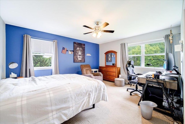 7 Cambridge Cir, Monroe, NY 10950 - bedroom featuring an office area, carpet flooring, and ceiling fan