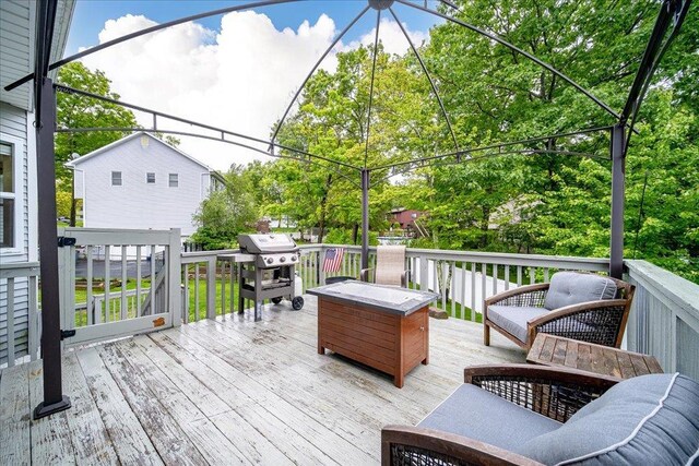 7 Cambridge Cir, Monroe, NY 10950 - wooden terrace with grilling area