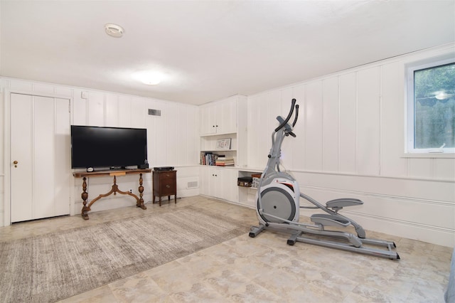 953 Peace St, Pelham, NY 10803 - workout room featuring a decorative wall