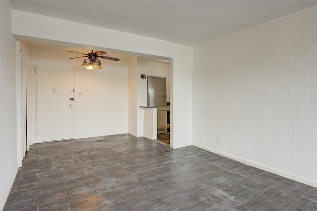 3901 Nostrand Ave Unit 3T, Brooklyn, NY 11235 - empty room featuring wood finished floors, ceiling fan, and baseboards