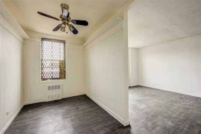 3901 Nostrand Ave Unit 3T, Brooklyn, NY 11235 - additional living space featuring radiator heating unit, a ceiling fan, dark wood-style flooring, and baseboards