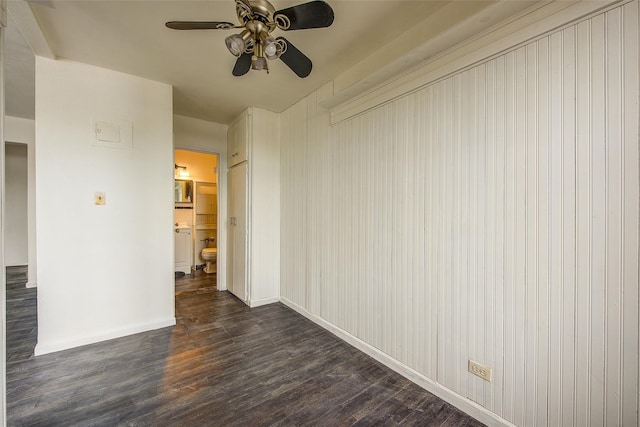 3901 Nostrand Ave Unit 3T, Brooklyn, NY 11235 - unfurnished room with ceiling fan, dark wood-style flooring, and baseboards