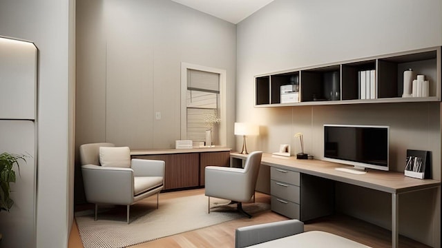 506 E 183rd St, Bronx, NY 10458 - office area with built in study area and light wood-style flooring