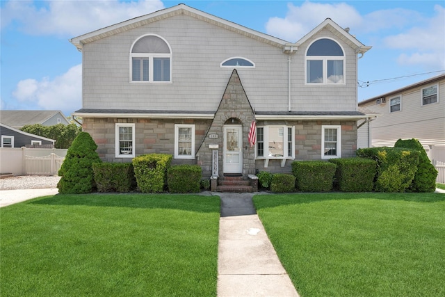 view of front of house with stone siding