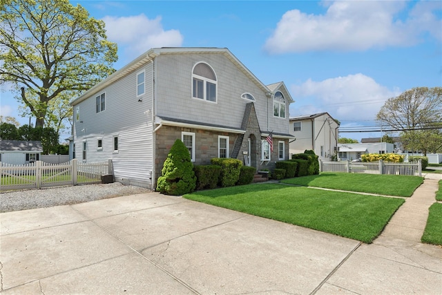 view of front of home featuring stone siding