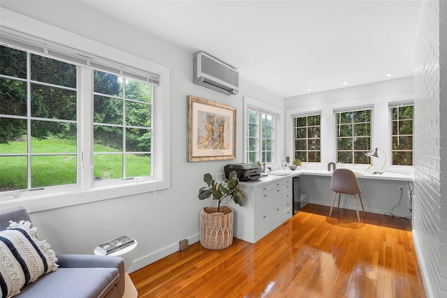 3 Briar Close Rd, Larchmont, NY 10538 - sitting room featuring a wall mounted air conditioner, light wood-style floors, plenty of natural light, and recessed lighting