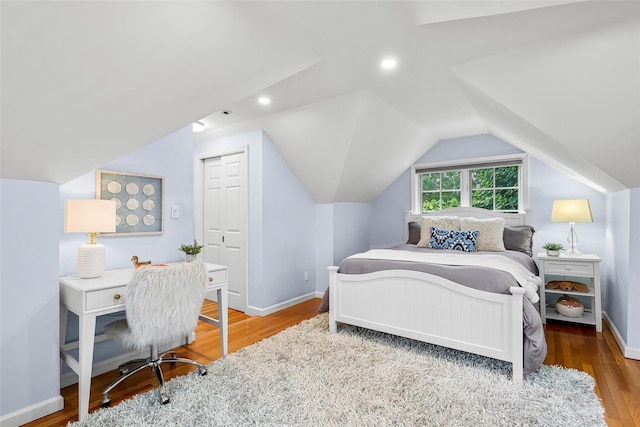 3 Briar Close Rd, Larchmont, NY 10538 - bedroom featuring wood finished floors, baseboards, vaulted ceiling, and recessed lighting