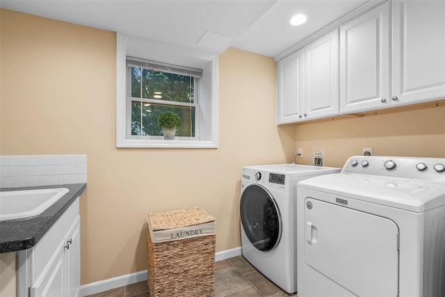 3 Briar Close Rd, Larchmont, NY 10538 - washroom featuring cabinet space, independent washer and dryer, baseboards, and recessed lighting