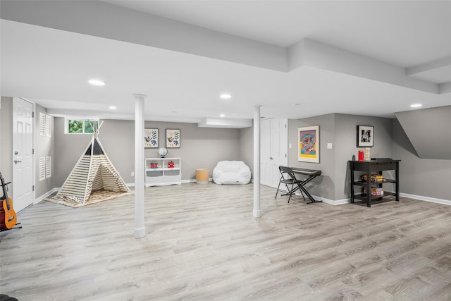 3 Briar Close Rd, Larchmont, NY 10538 - game room featuring wood finished floors, baseboards, and recessed lighting