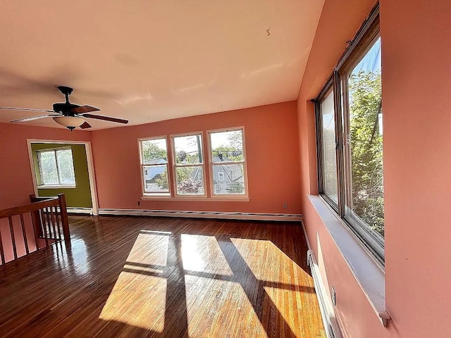 102 Maple St, Croton-On-Hudson, NY 10520 - unfurnished room with dark wood finished floors, baseboards, and ceiling fan