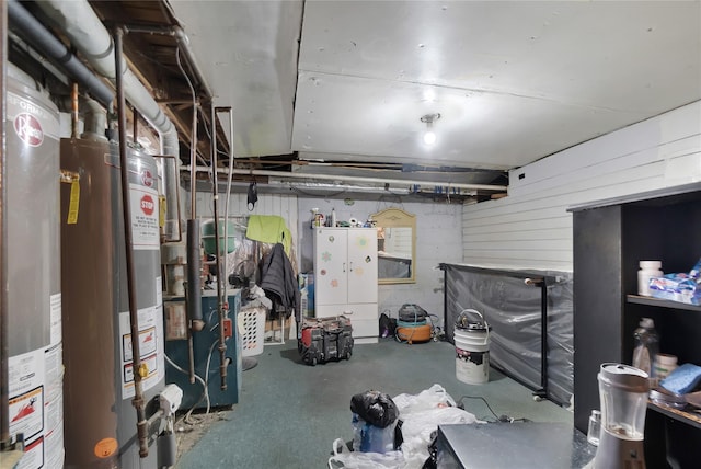 101 Baldwin Rd, Hempstead, NY 11550 - unfinished basement with gas water heater and a heating unit