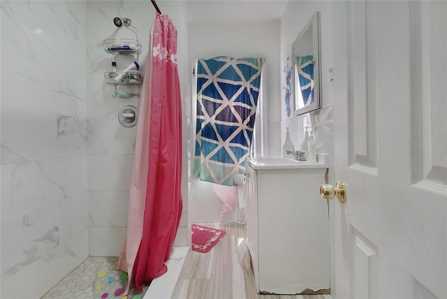 101 Baldwin Rd, Hempstead, NY 11550 - bathroom with vanity and curtained shower