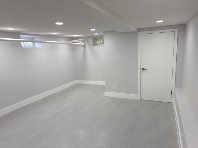 187-02 Foch Blvd, Saint Albans, NY 11412 - basement with recessed lighting and baseboards