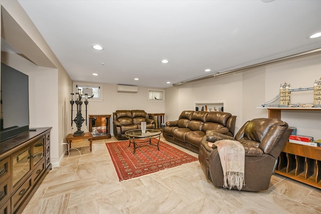 182-04 80th Dr, Jamaica Estates, NY 11432 - living area featuring a wall mounted AC and recessed lighting