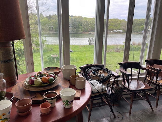 1015 Knollwood Ln, Mattituck, NY 11952 - dining space with a water view