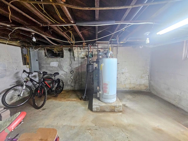 131 E Alhambra Ave, Lindenhurst, NY 11757 - unfinished below grade area featuring gas water heater and electric panel