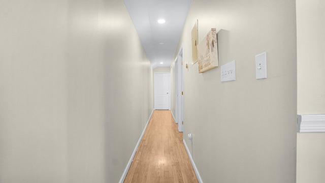907 Clarence Ave, Bronx, NY 10465 - hall with light wood-style floors, baseboards, and recessed lighting