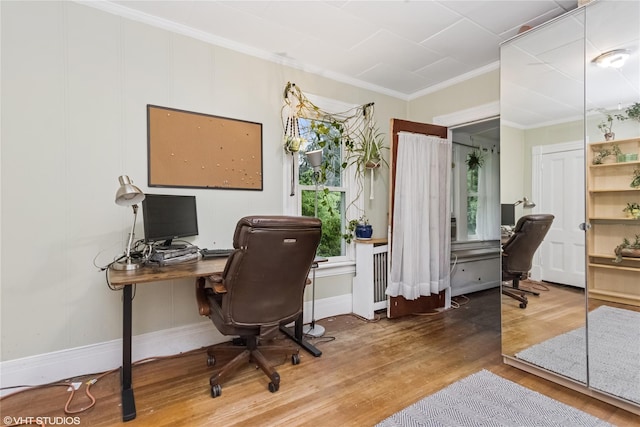 24 John St, Beacon, NY 12508 - office space featuring wood finished floors, ornamental molding, and baseboards