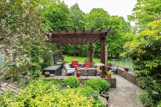 41 Granite Springs Rd, Granite Springs, NY 10527 - view of yard with a patio, a pergola, and an outdoor hangout area