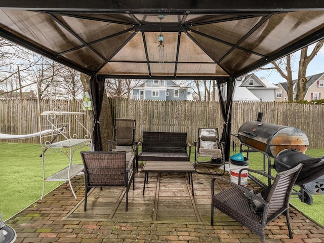 view of patio / terrace with a gazebo