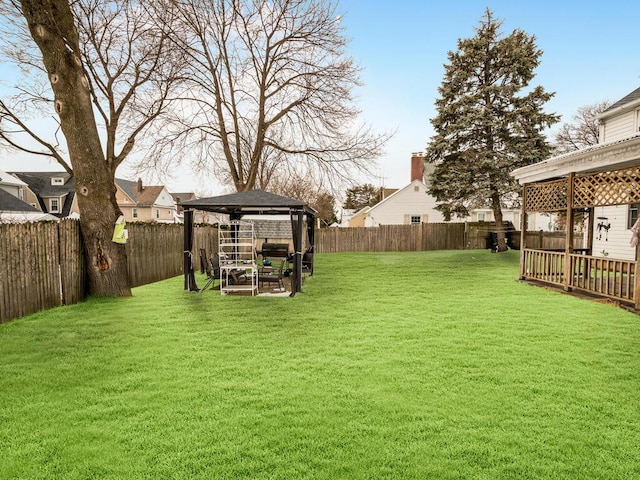 view of yard featuring a gazebo