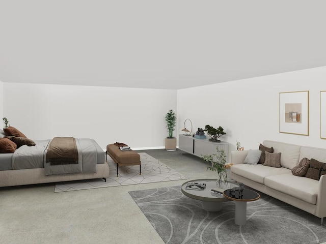 view of carpeted living area