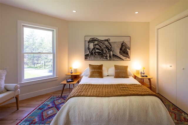1531 Glasco Tpke, Saugerties, NY 12498 - bedroom featuring wood finished floors, baseboards, recessed lighting, and a closet