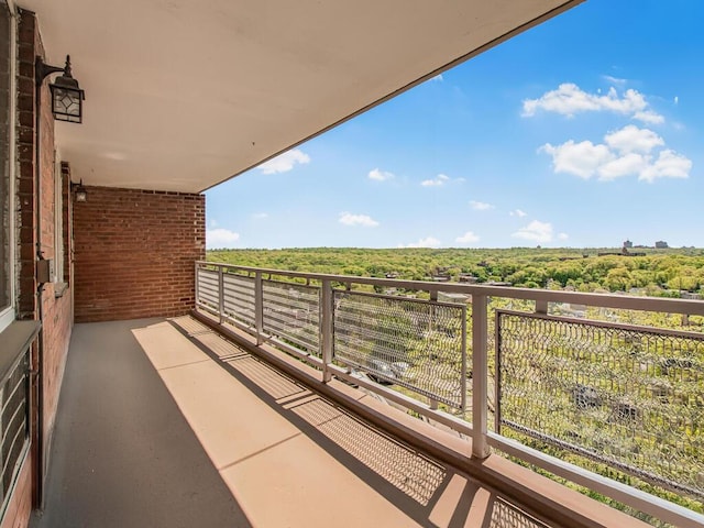 balcony with a wooded view