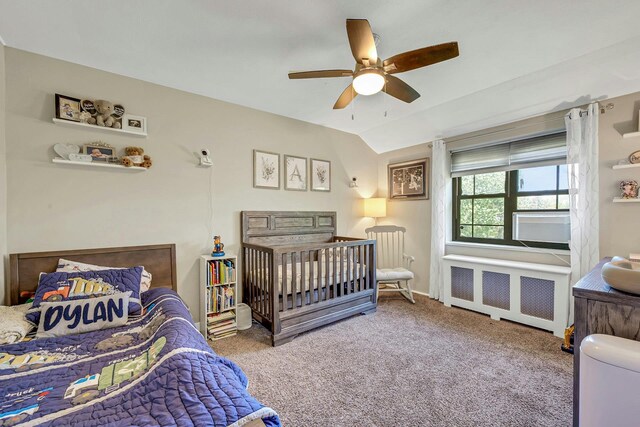 15 Manchester Rd Unit 2L, Eastchester, NY 10709 - bedroom with carpet flooring, ceiling fan, and radiator