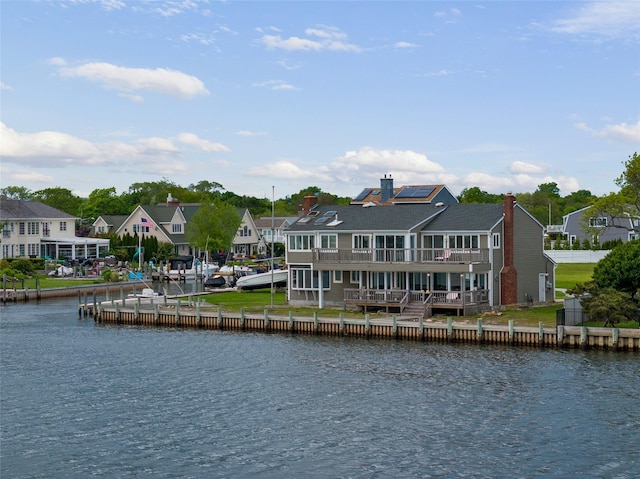 160 Sequams Ln W, West Islip, NY 11795 - water view with nearby suburban area and a dock