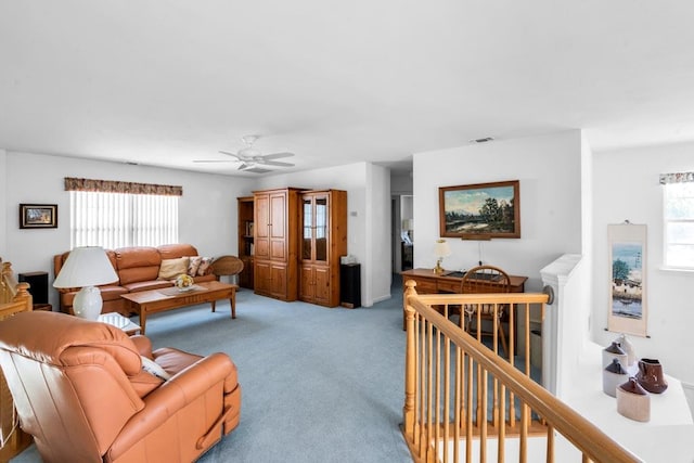 30 Julia Cir, Middle Island, NY 11953 - carpeted living area featuring plenty of natural light and a ceiling fan