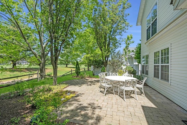 30 Julia Cir, Middle Island, NY 11953 - view of patio with outdoor dining area and fence