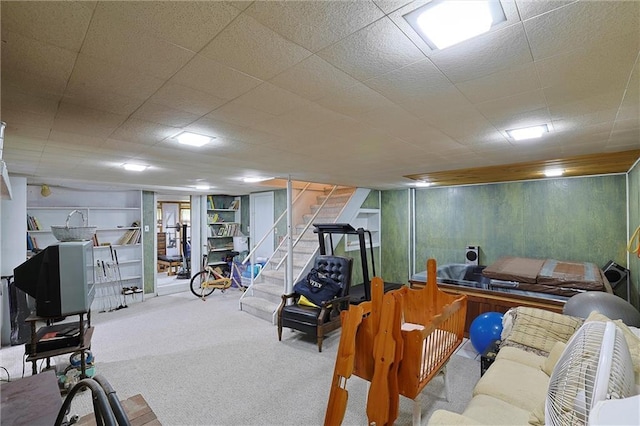 198 Dillon Rd, Monticello, NY 12701 - finished below grade area with carpet flooring and stairway