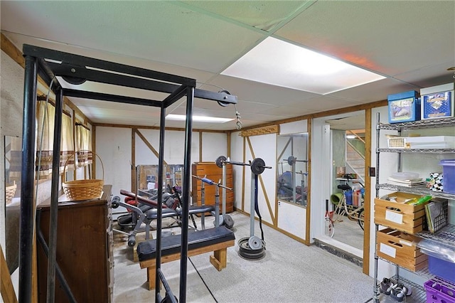 198 Dillon Rd, Monticello, NY 12701 - exercise room featuring carpet flooring and a paneled ceiling