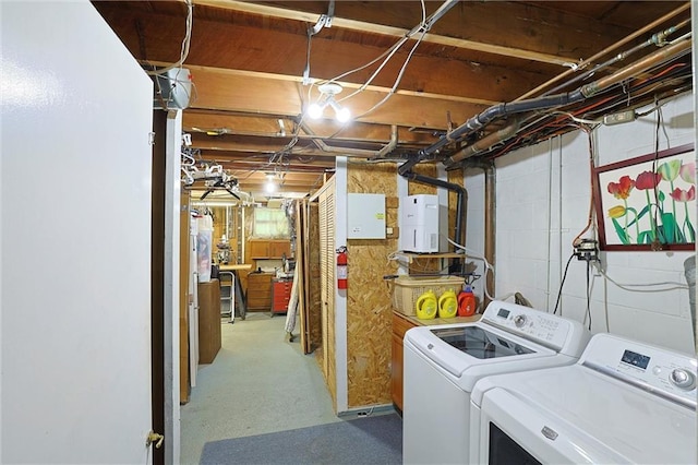 198 Dillon Rd, Monticello, NY 12701 - washroom with separate washer and dryer and concrete block wall