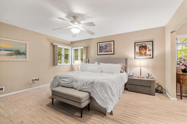 26 Tioga Dr, Jericho, NY 11753 - bedroom with baseboards, light carpet, and ceiling fan