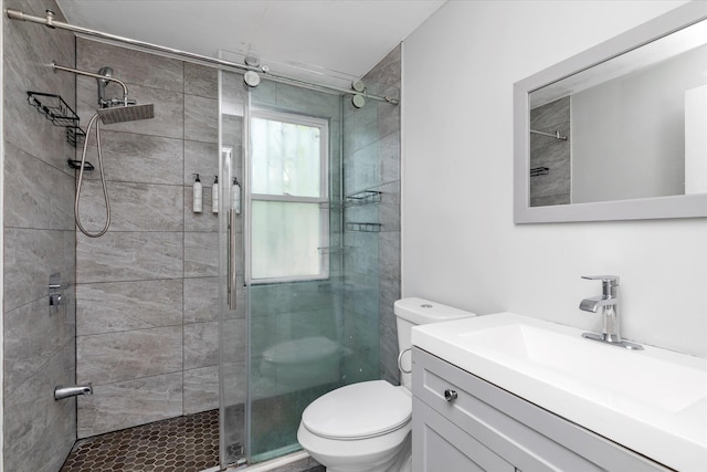 119-64 177th St, Saint Albans, NY 11434 - full bathroom featuring toilet, a shower stall, and vanity