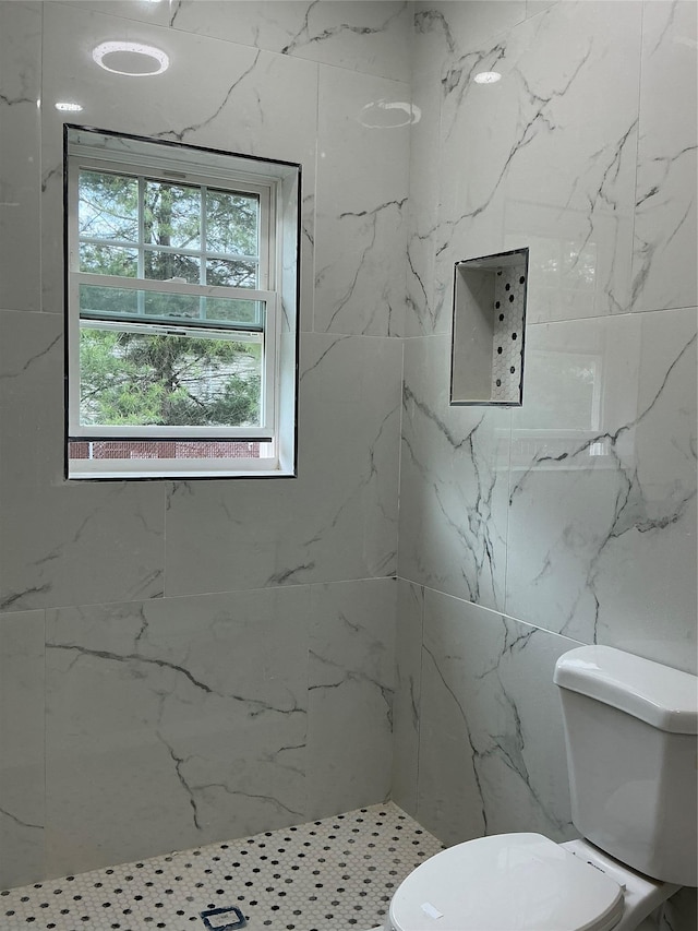 139 Miller Ave SW, Amityville, NY 11701 - bathroom featuring toilet and a marble finish shower