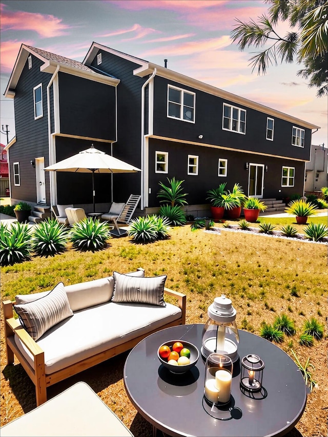 139 Miller Ave SW, Amityville, NY 11701 - back of house featuring outdoor lounge area, a patio area, and a yard